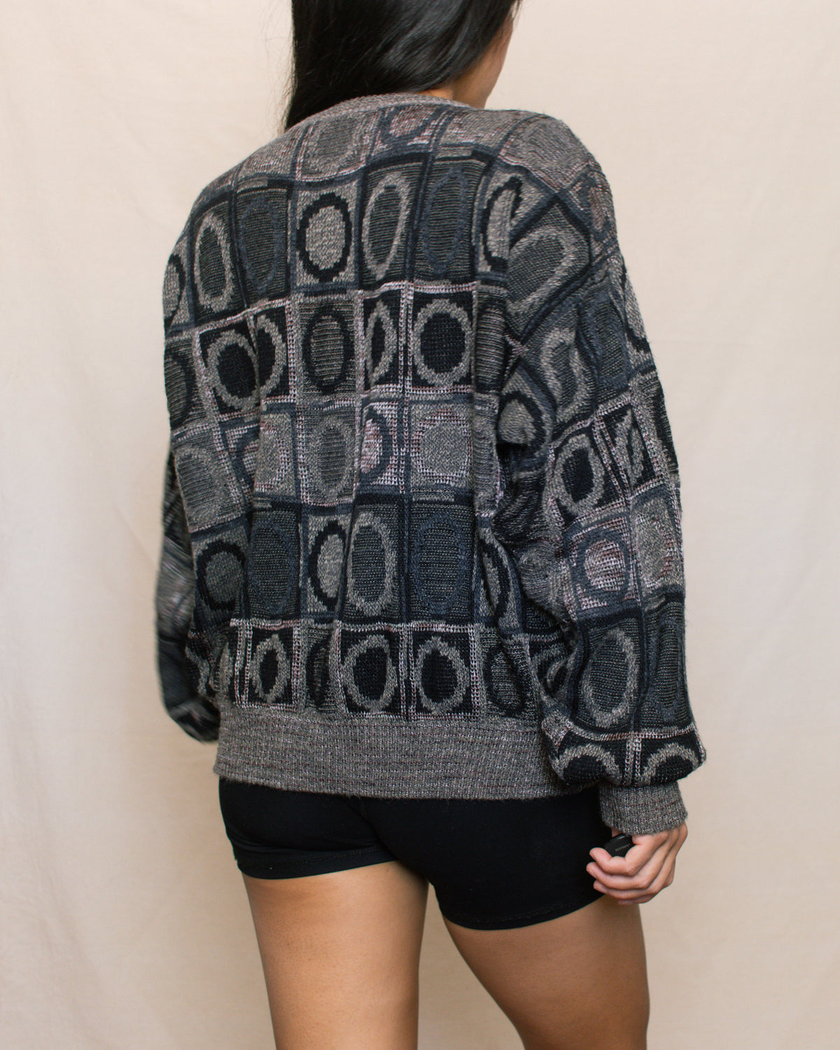 Vintage 90s Circle Print Sweater | Size S-L