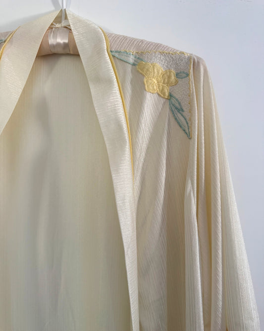 Vintage 60s Yellow House Robe | Size S/M