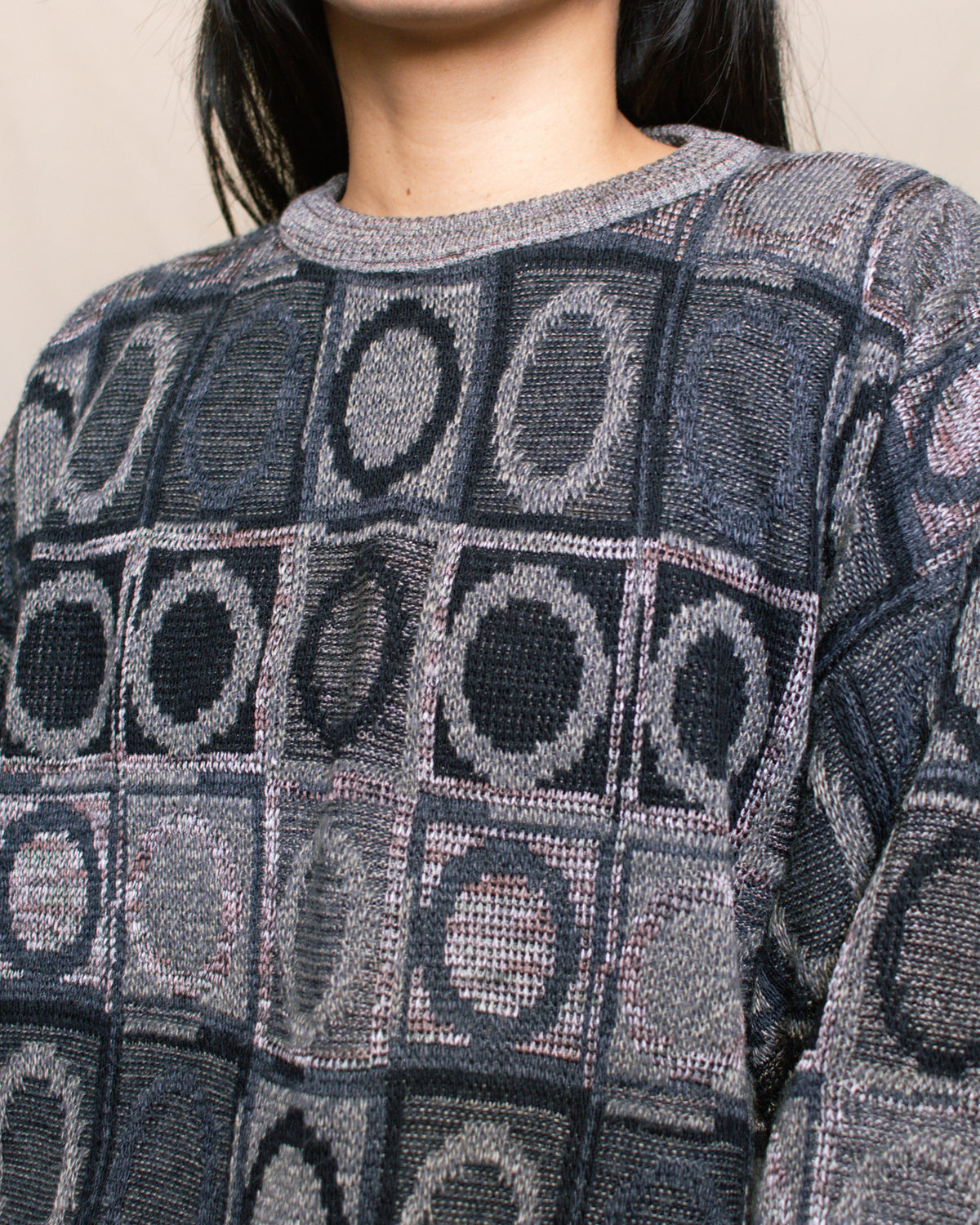 Vintage 90s Circle Print Sweater | Size S-L