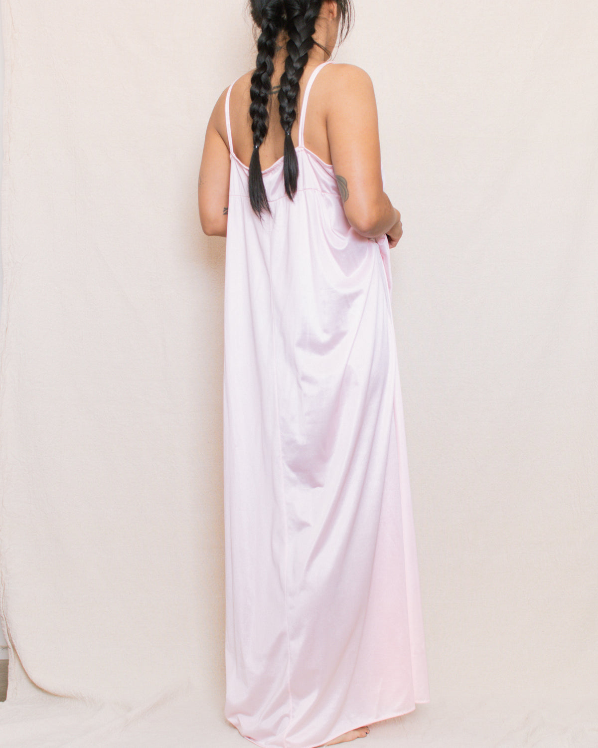 Vintage 60s Pink Maxi Nightgown | Size Small