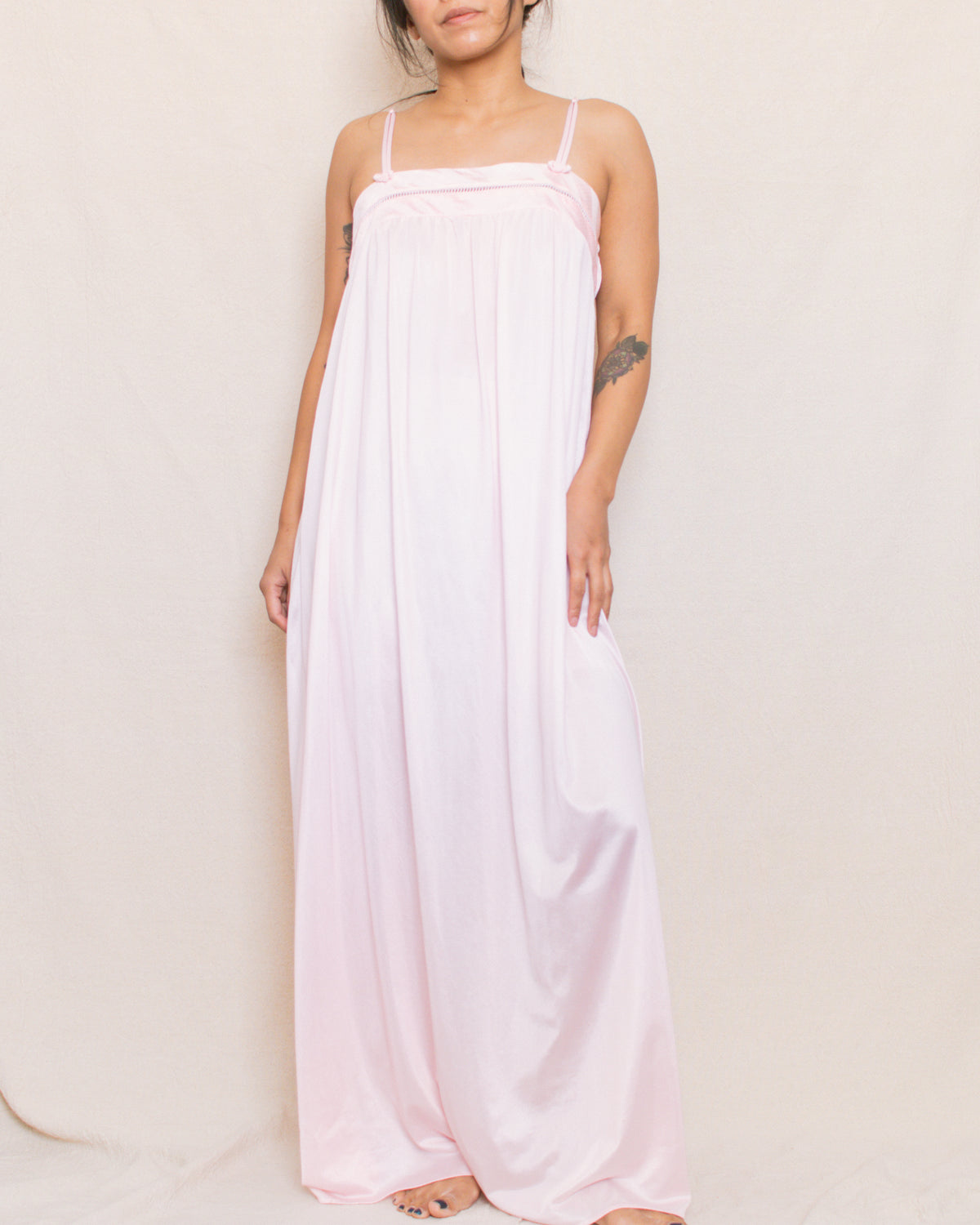 Vintage 60s Pink Maxi Nightgown | Size Small