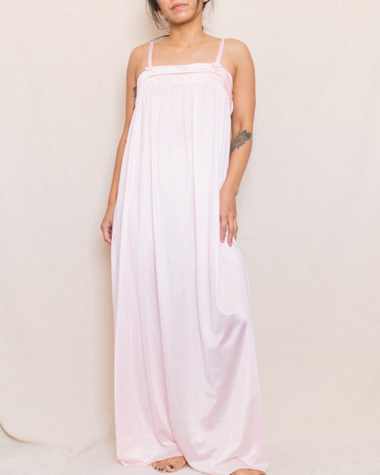 Vintage 60s Pink Maxi Nightgown | Size Small