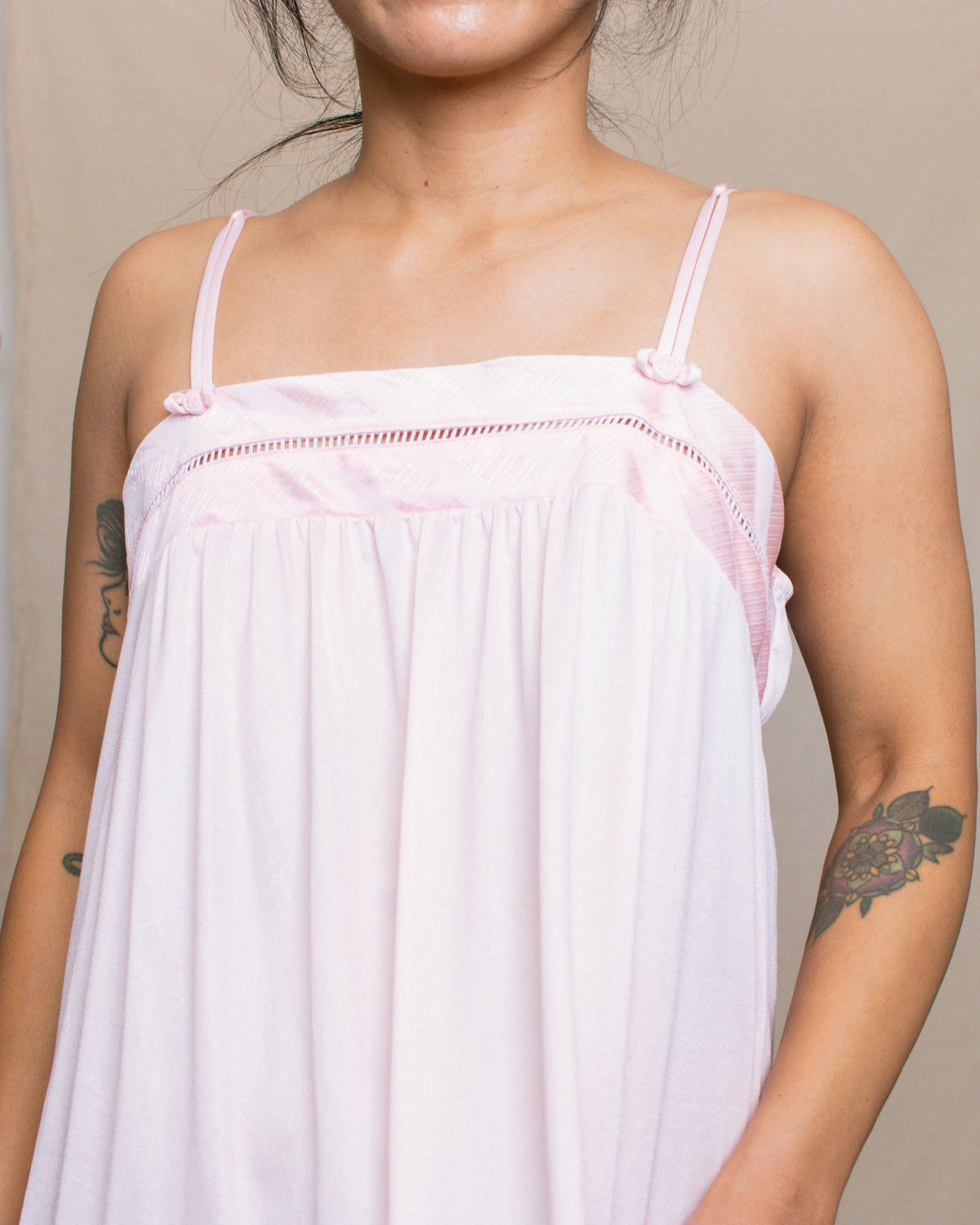 Vintage 60s Pink Maxi Nightgown | Size Small