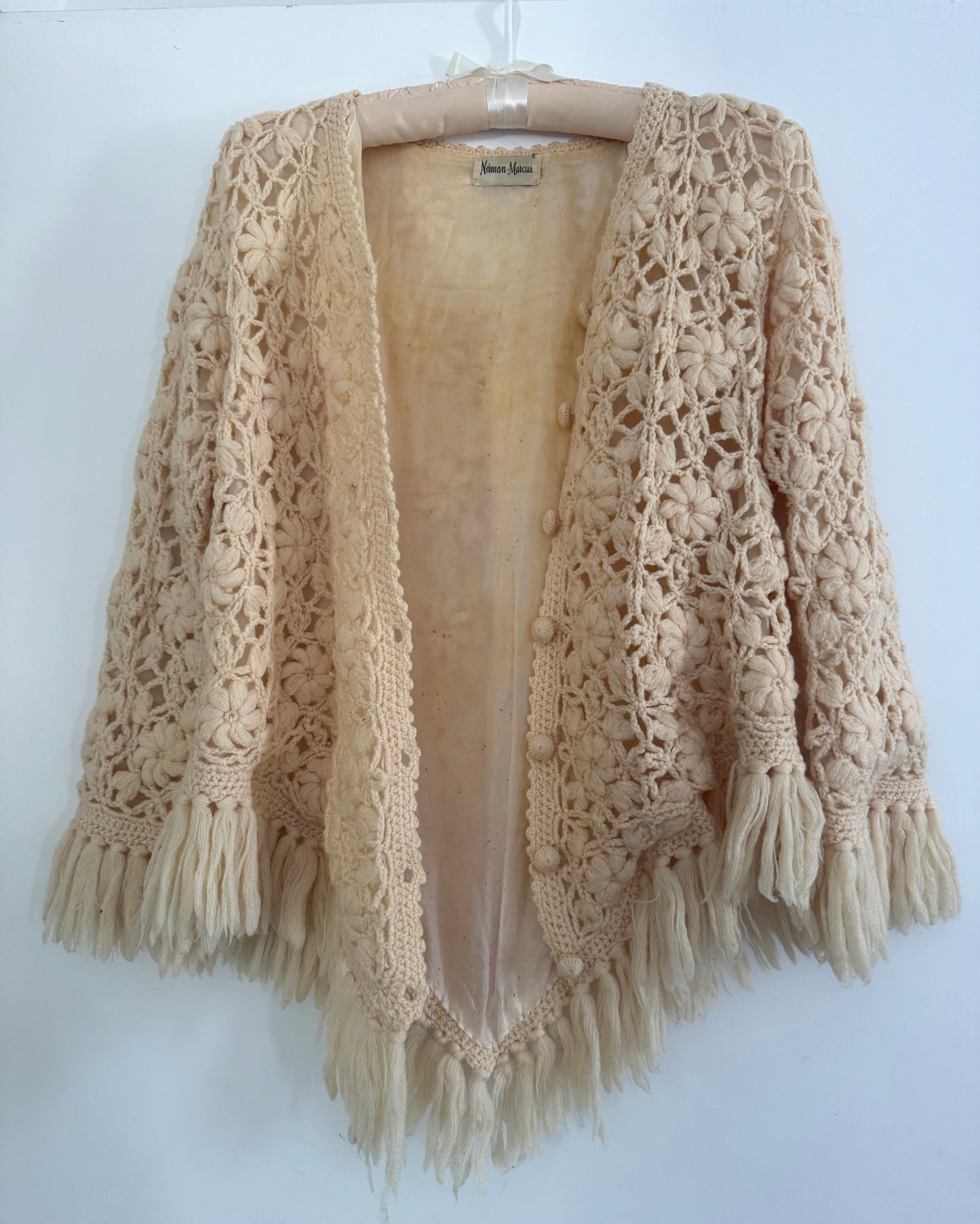 Vintage 70s Floral Tassel Cardigan | Size S/M