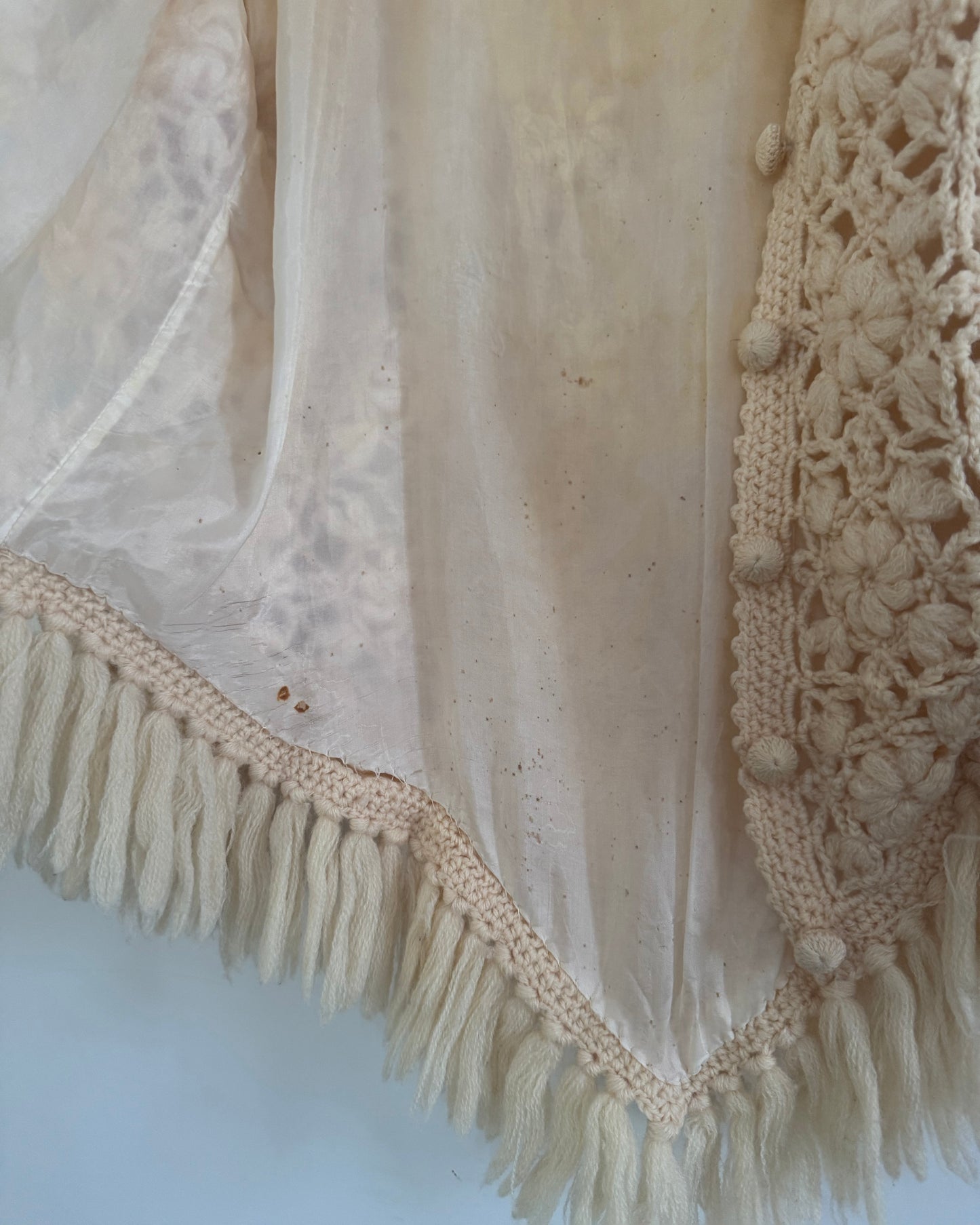 Vintage 70s Floral Tassel Cardigan | Size S/M