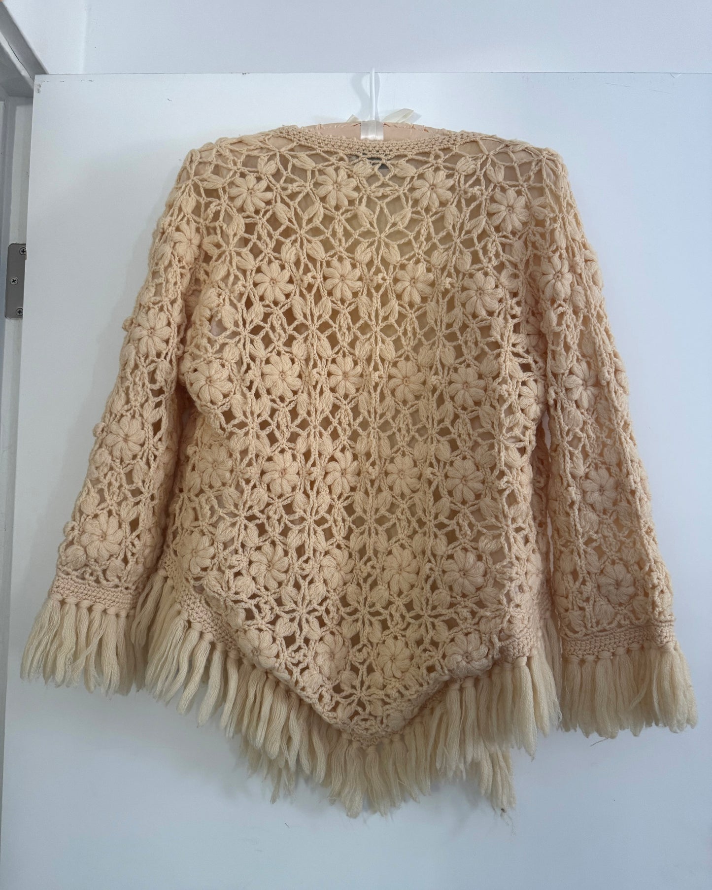 Vintage 70s Floral Tassel Cardigan | Size S/M