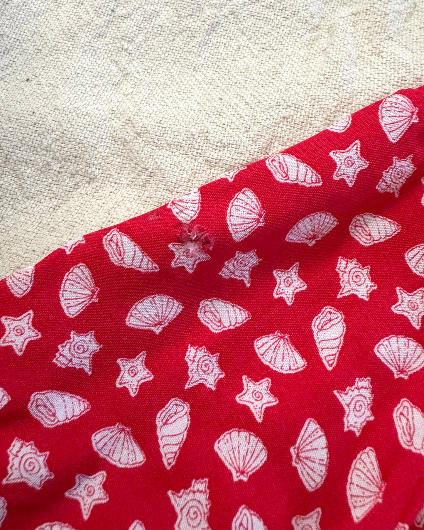 Vintage 80s Red Shell Blouse | Size M-L