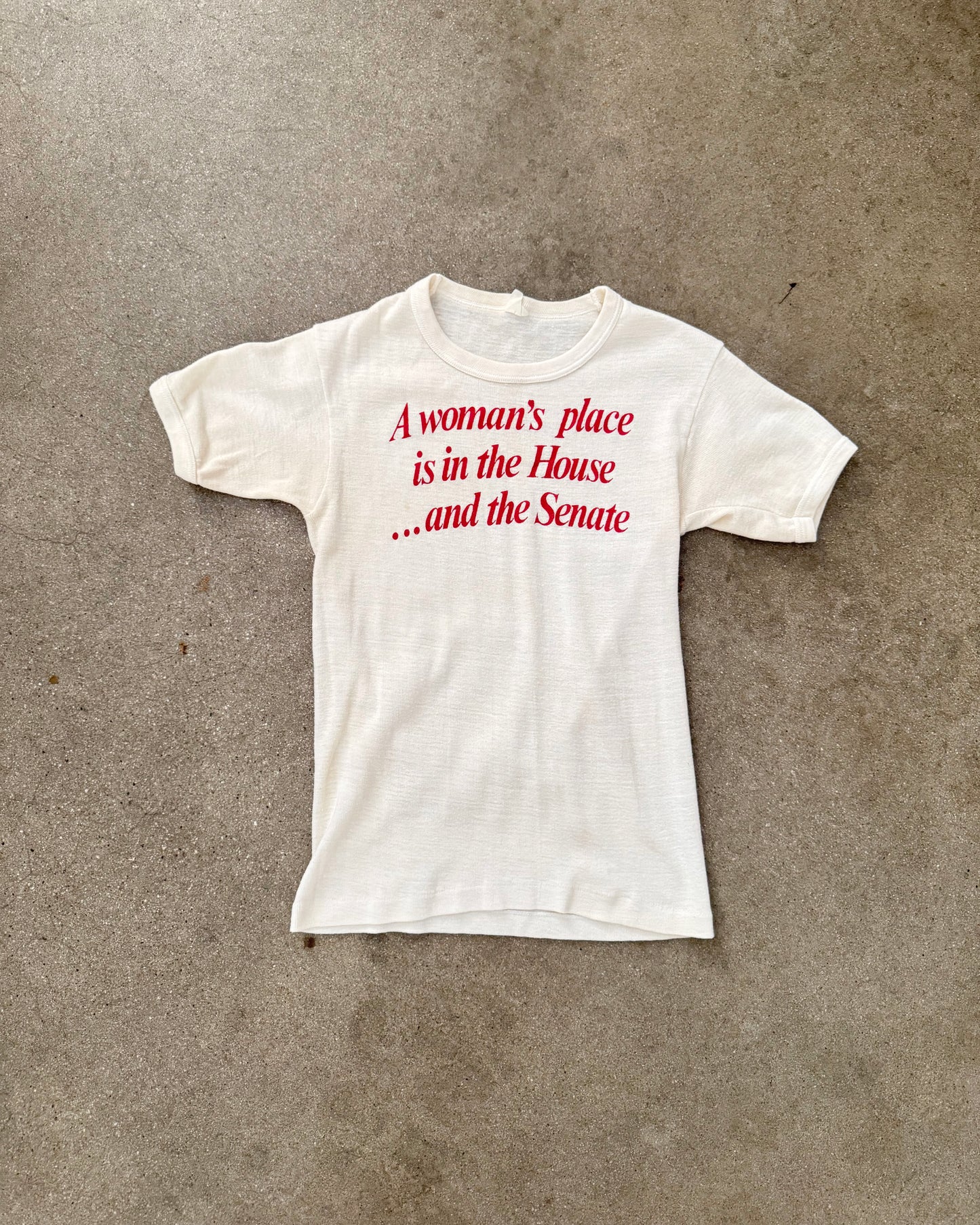 Vintage 70s "A woman's place is in the House... and the Senate" Shirt | Size XS/S