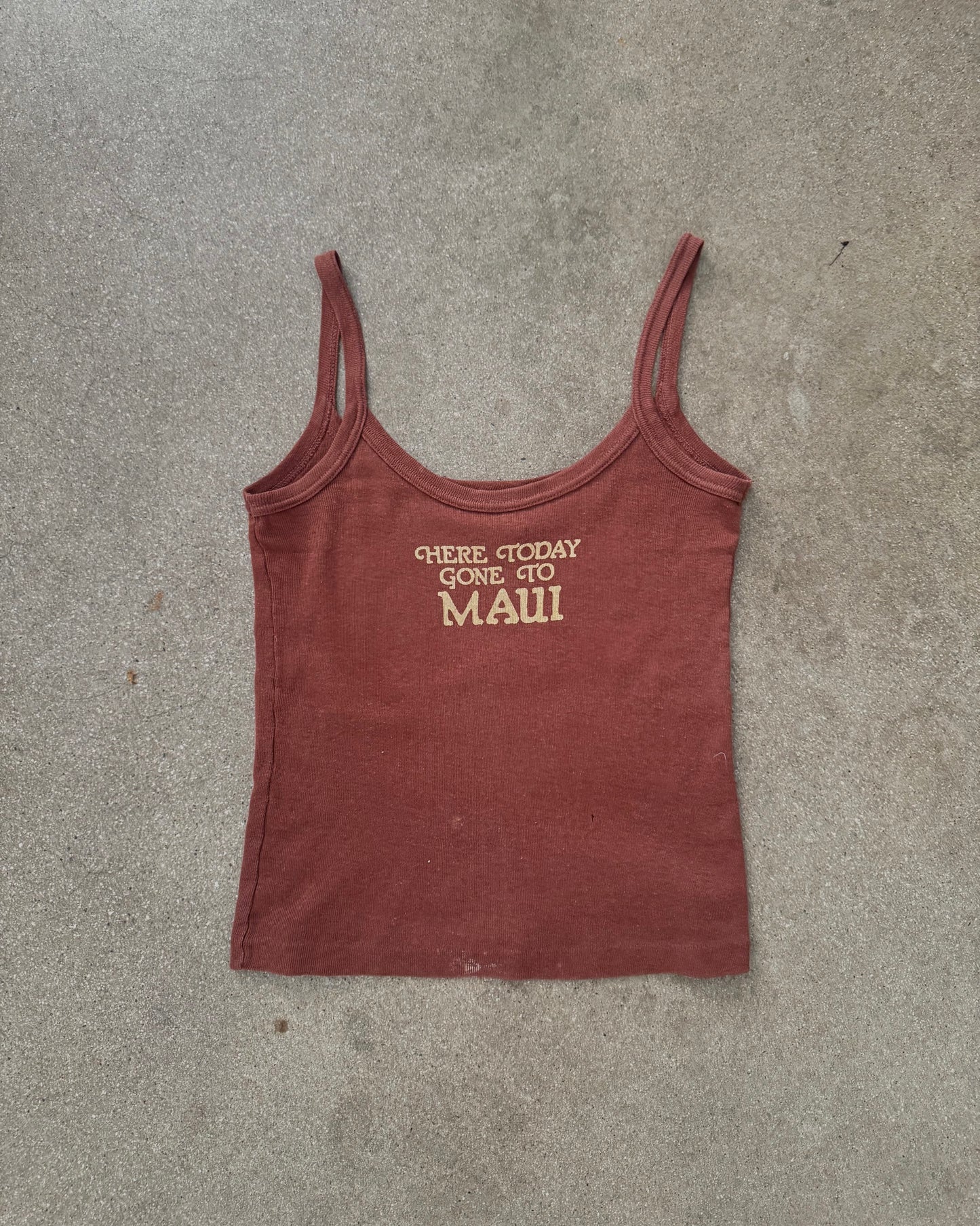 Vintage 70s Brown Maui Tank Top | Size Small