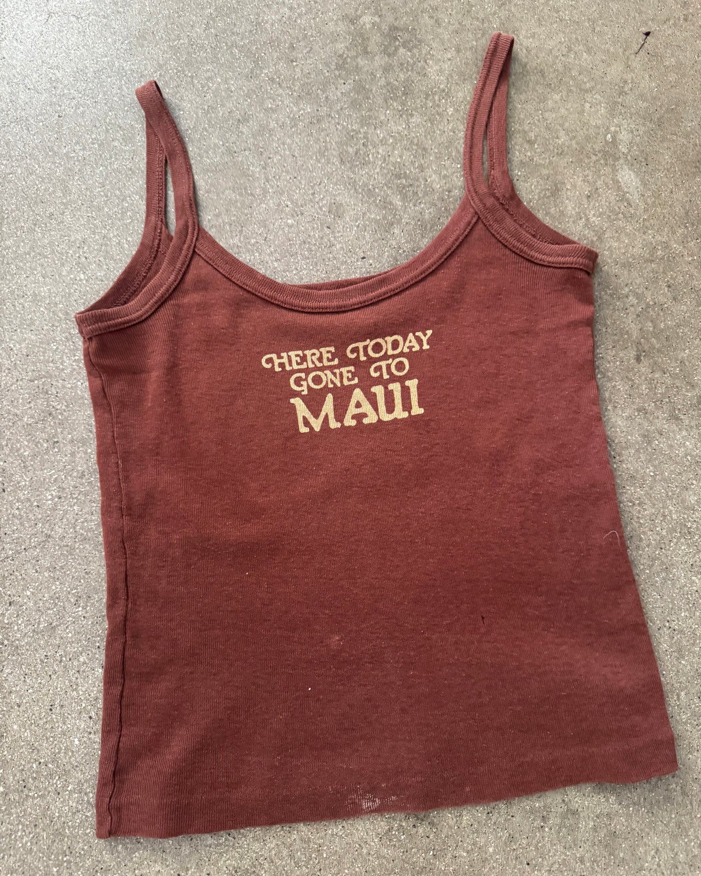 Vintage 70s Brown Maui Tank Top | Size Small