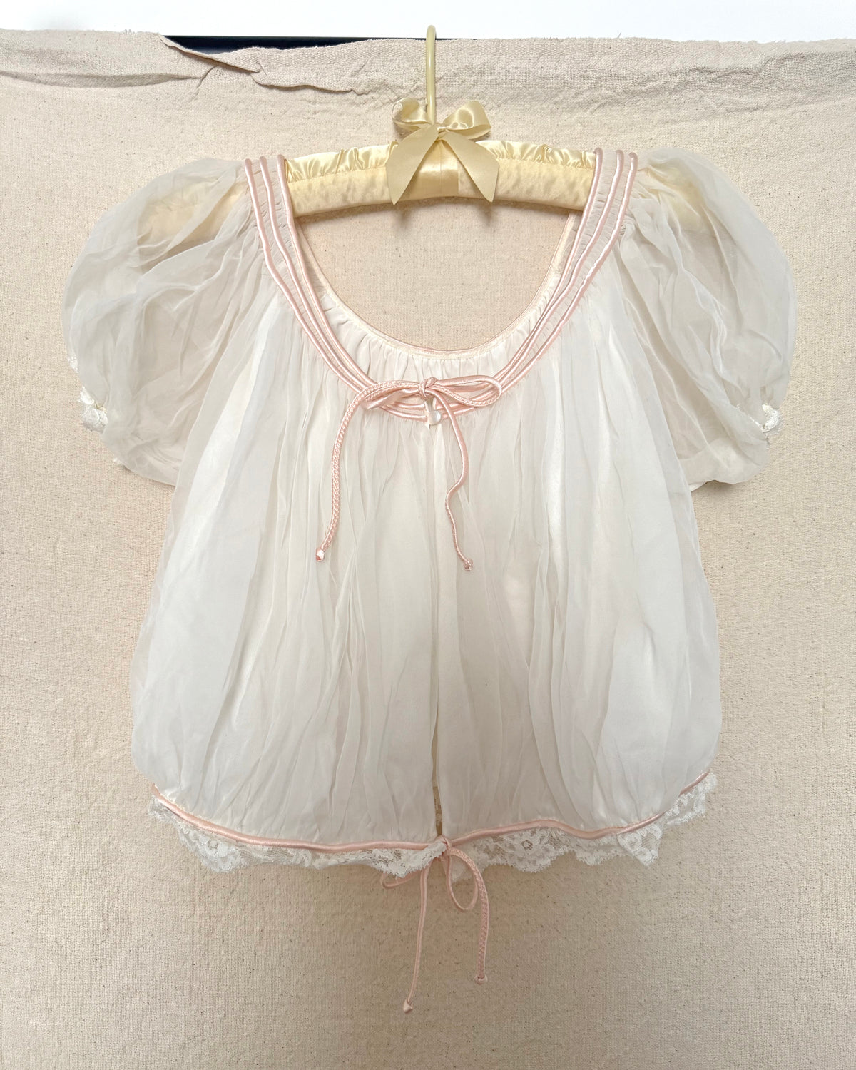 Vintage 60s Bed Jacket Blouse | Size Small