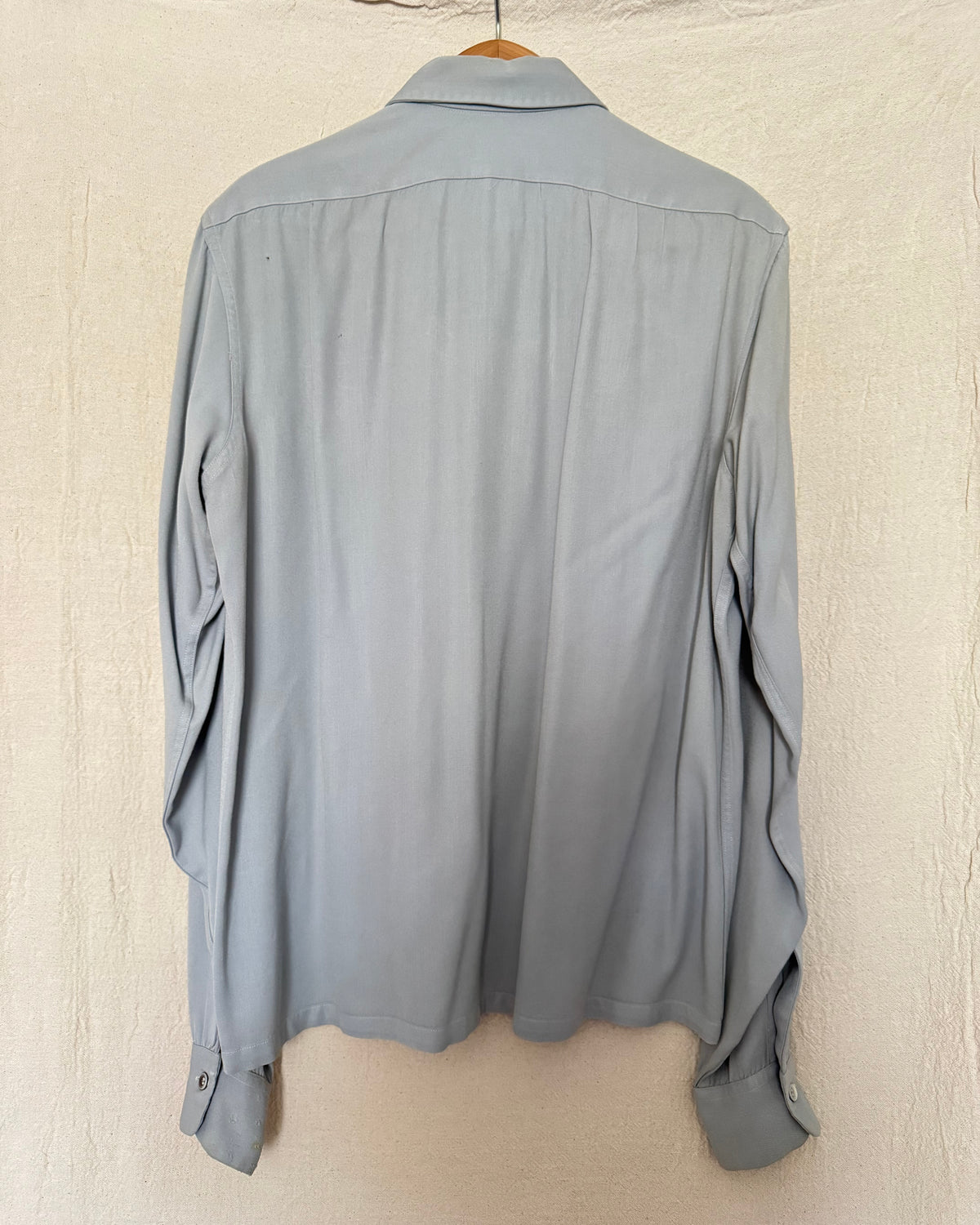 Vintage 50s Men's Light Grey Arrow Gabanaro Rayon Shirt | Size Medium