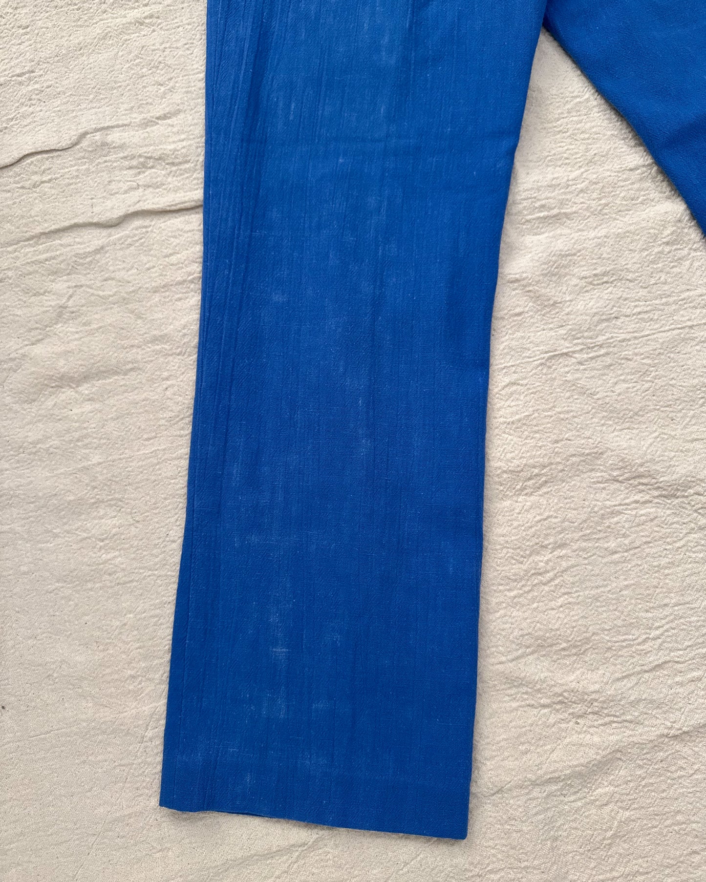 Vintage 60s Blue Linen Pants | Size 25"