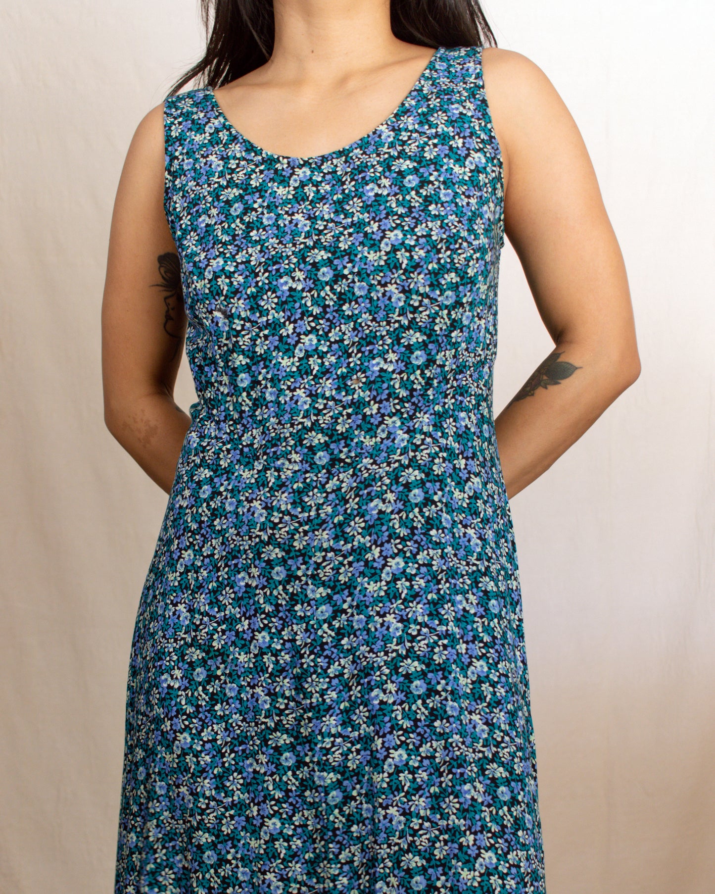 90s Floral Maxi Dress | Small