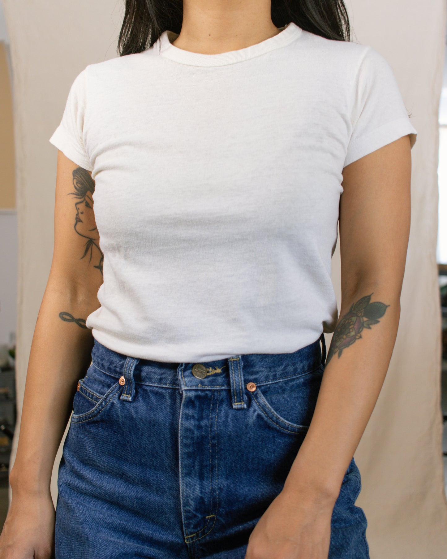 70s Hanes White Shirt | XS/Small