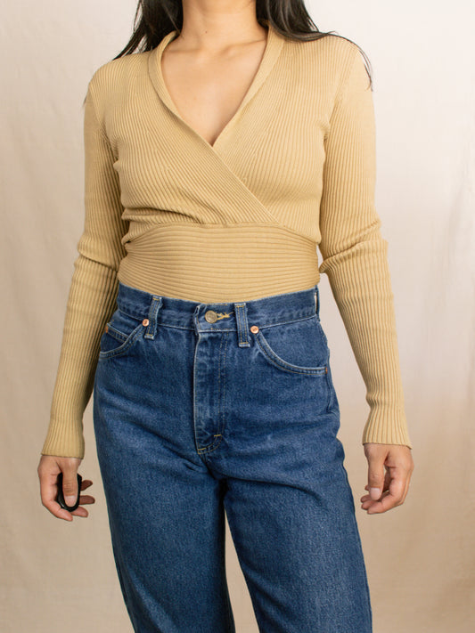 90s Ribbed Long Sleeve | Small