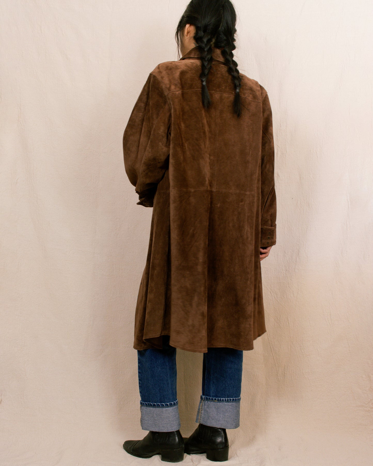 Y2K Brown Suede Duster | Large/X-Large