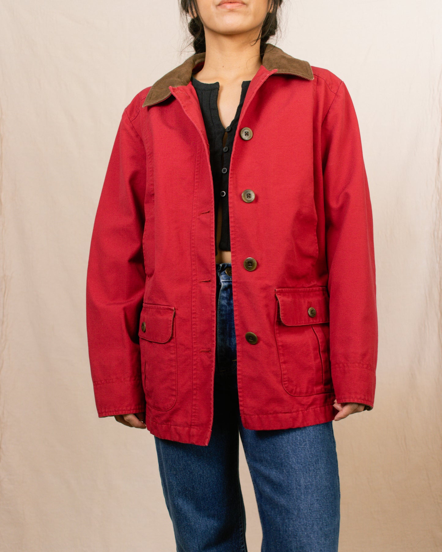 90s Red LL Bean Barn Jacket | Small