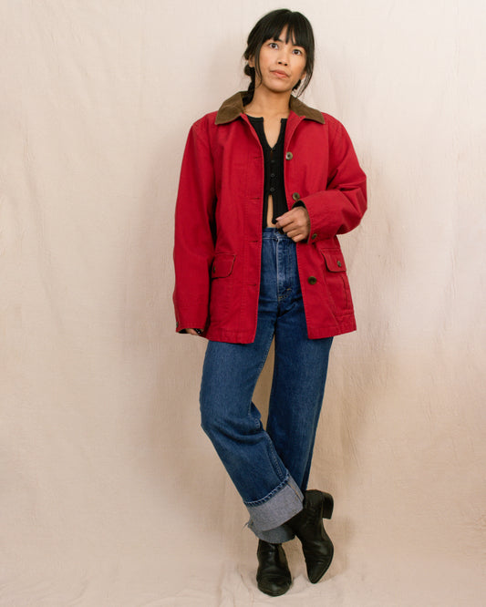 90s Red LL Bean Barn Jacket | Small