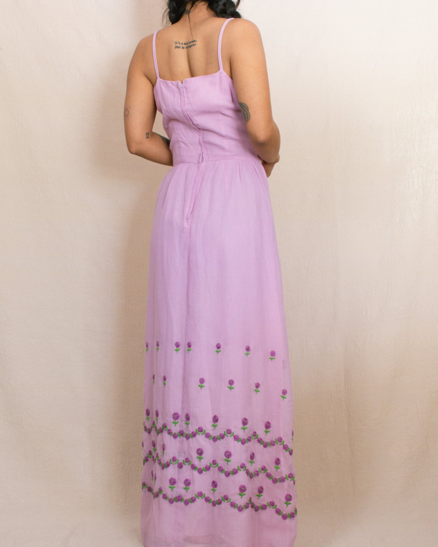 Vintage 50s/60s Lavender Floral Dress | Size Small