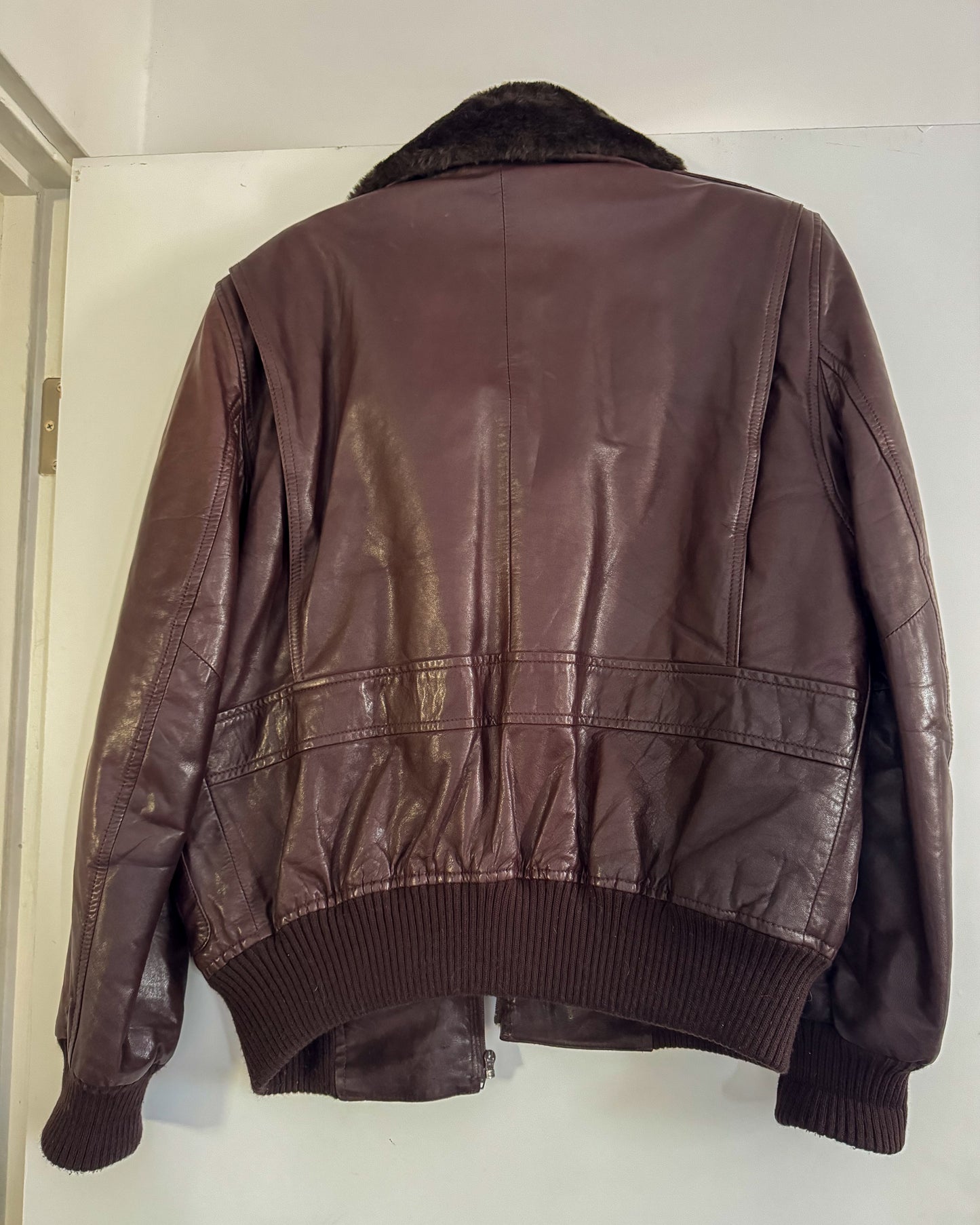 Vintage 80s Saks Fifth Avenue Brown Leather Jacket | Size Medium-Large