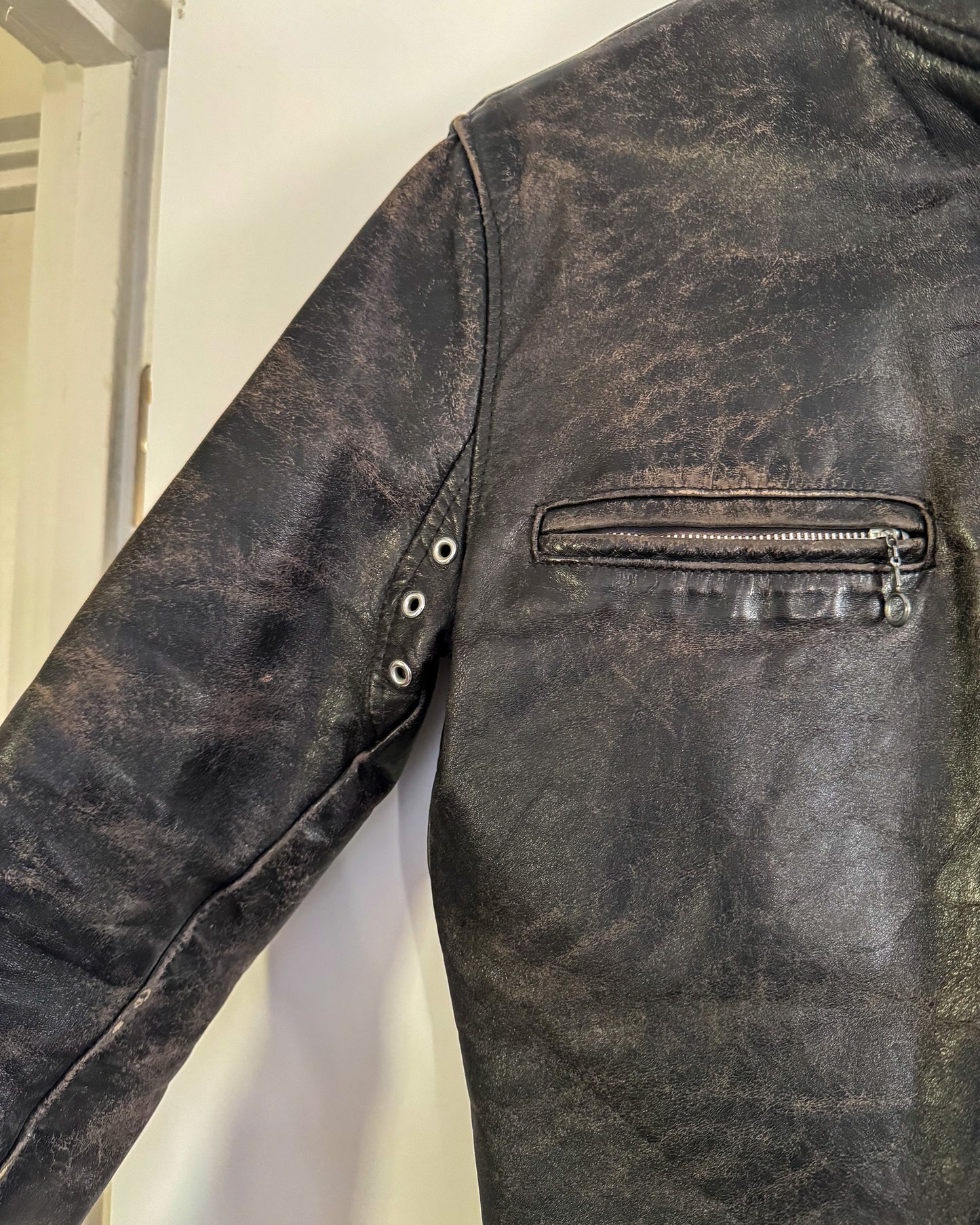 Vintage 60s Leather Biker Jacket | Size Small-Medium