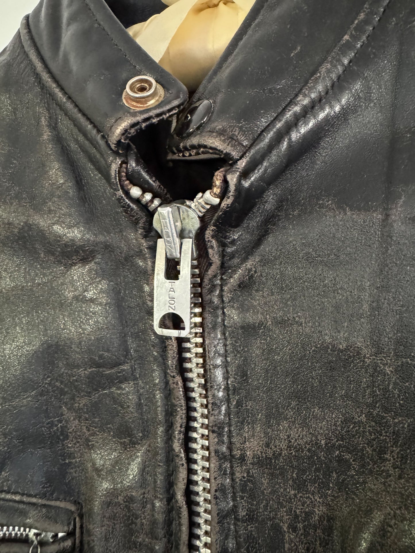 Vintage 60s Leather Biker Jacket | Size Small-Medium