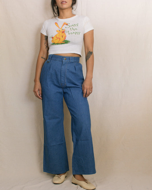 Vintage 70s Wide Leg Carpenter Jeans | Size 24"/25"