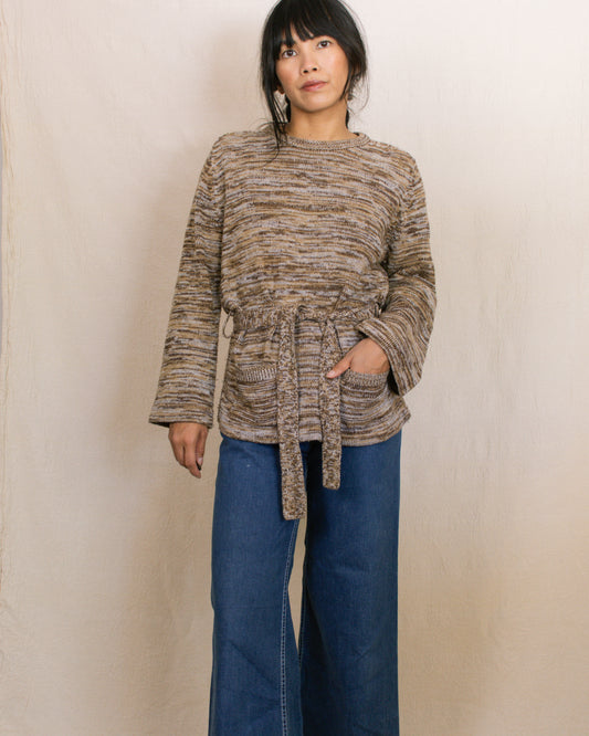 Vintage 60s Brown Tunic Sweater | Size Small-Medium
