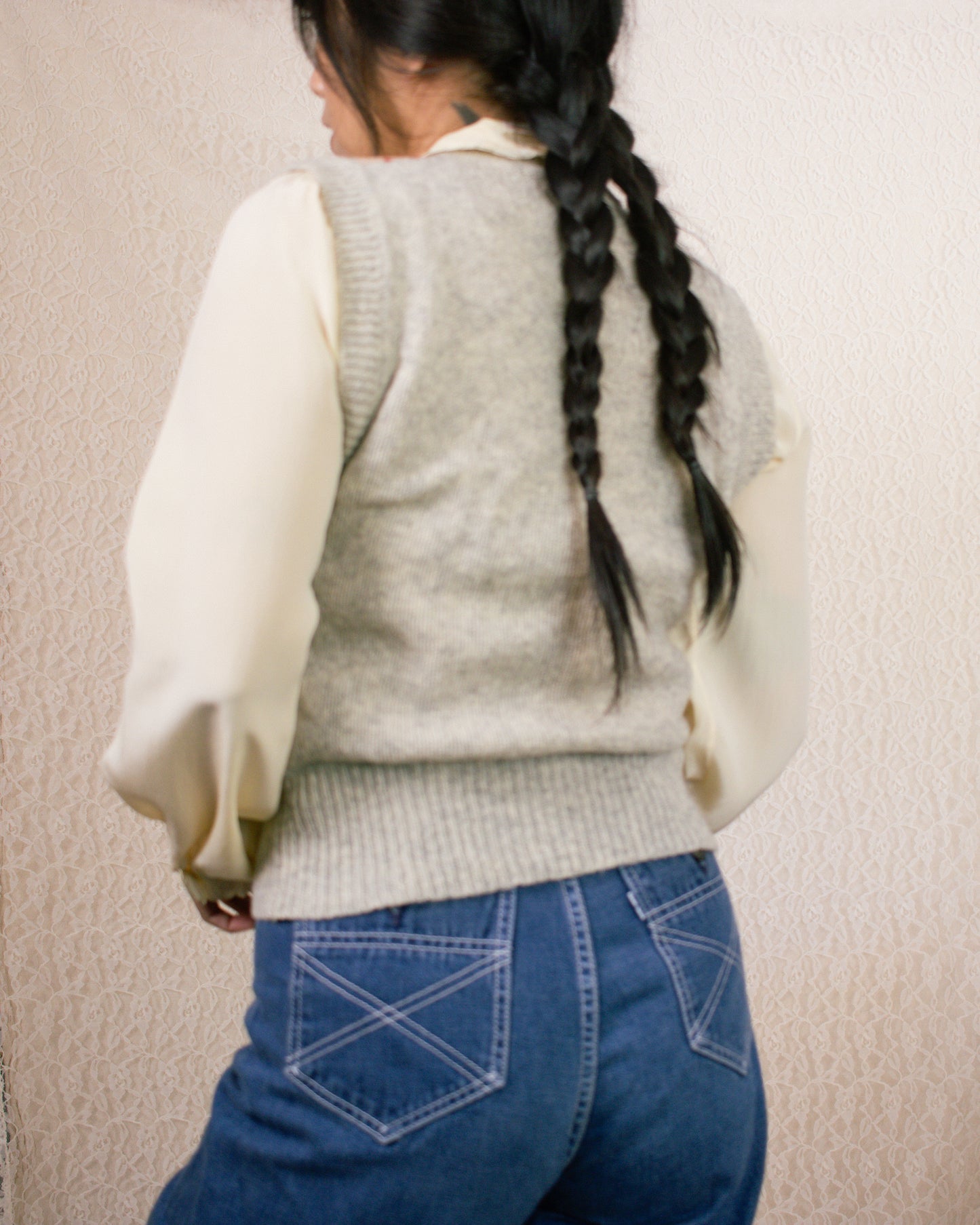 Vintage 60s Patterned Vest | Size Small