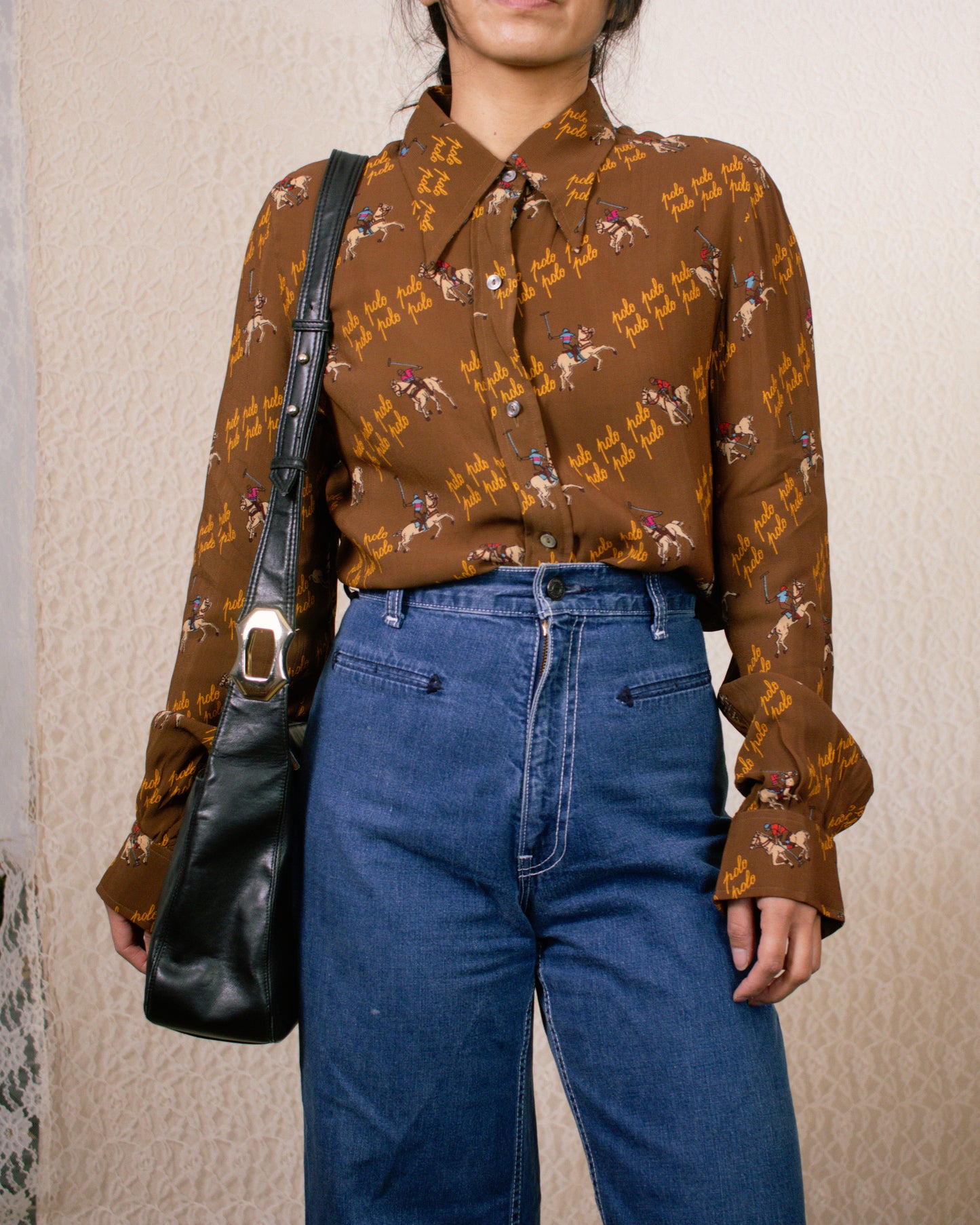 Vintage 90s Black Leather Purse