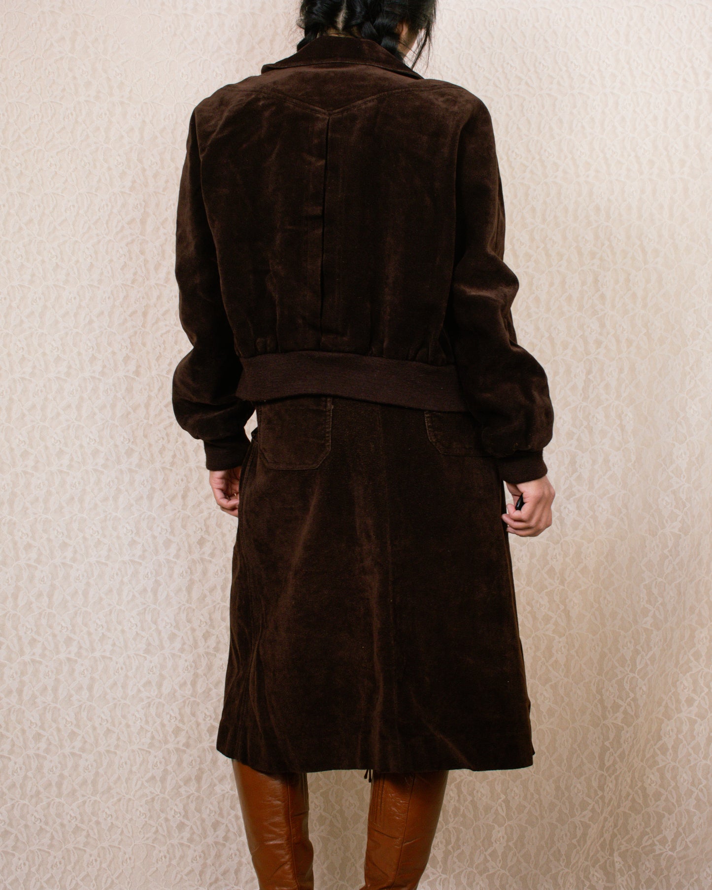 Vintage 70s I. Magnin Suede 2-Piece Set | Size Medium